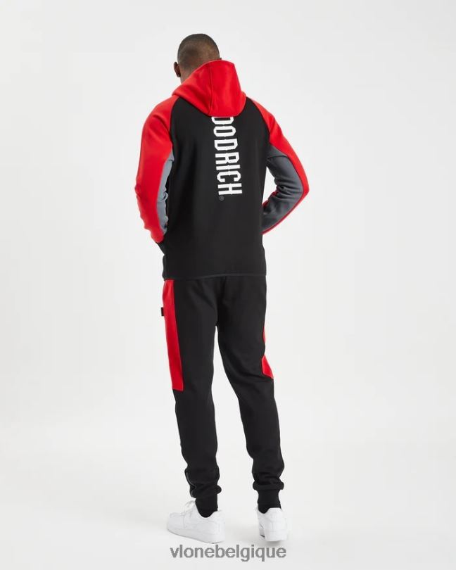 être Vlone Hommes hoodrich noir rouge og phaze track top survêtement à capuche 6V4D373 haut