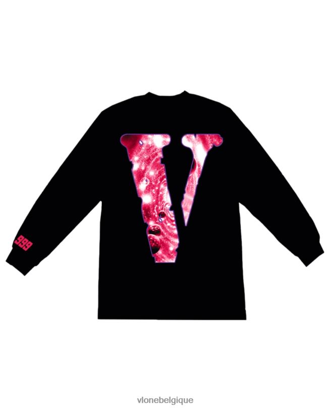 être Vlone Hommes juice wrld galaxy manches longues noir 6V4D378 haut