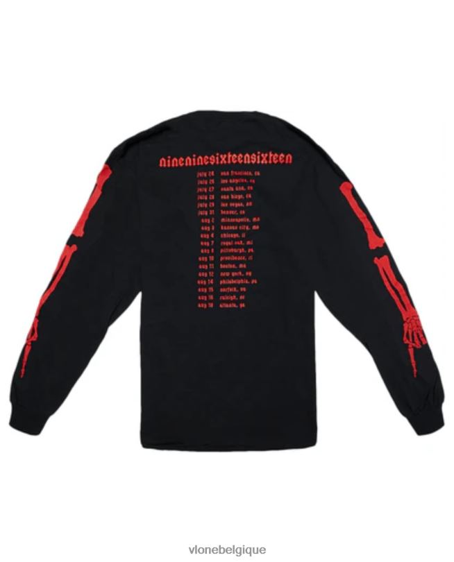 être Vlone Hommes playboi carti die lit tour cage thoracique manches longues noir 6V4D379 haut