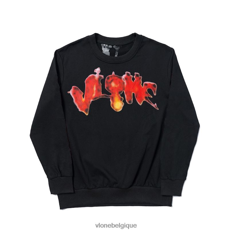 être Vlone Hommes sweat-shirt citrouille flamboyante d'Halloween noir 6V4D384 haut