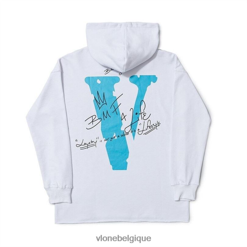 être Vlone Hommes Death B4 Déshonneur Sweat à capuche blanc 6V4D47 haut