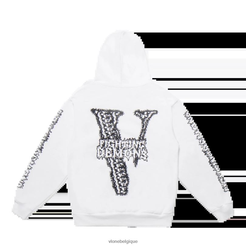être Vlone Hommes juice wrld bones sweat à capuche blanc 6V4D5 haut
