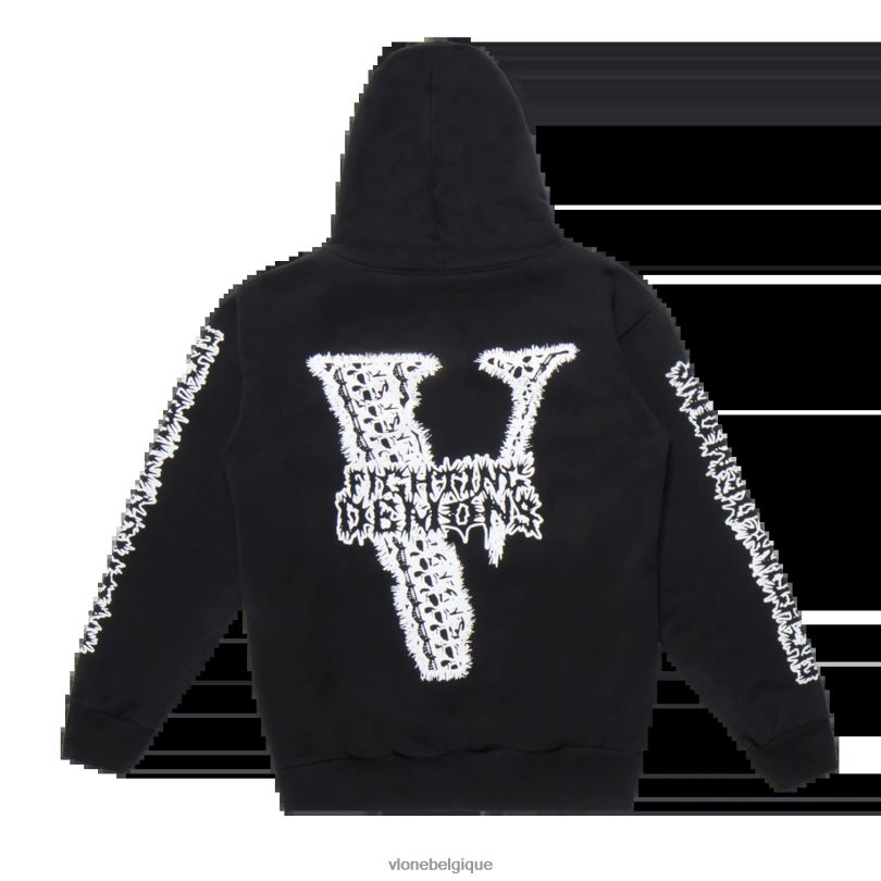 être Vlone Hommes juice wrld bones sweat à capuche noir 6V4D6 haut