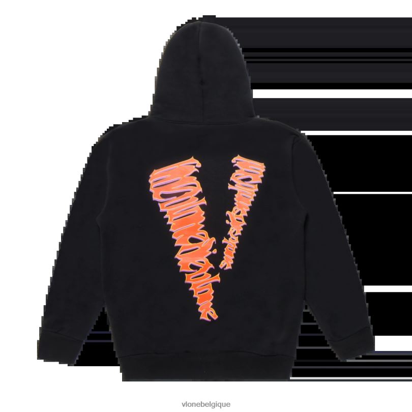 être Vlone Hommes juice wrld lumin sweat à capuche noir 6V4D1 haut