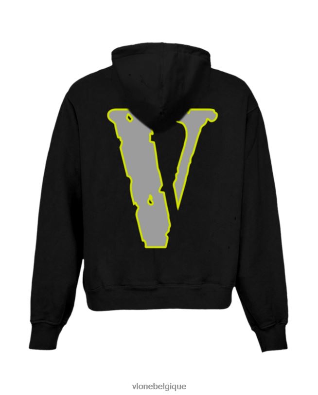 être Vlone Hommes juice wrld moty sweat à capuche noir 6V4D11 haut