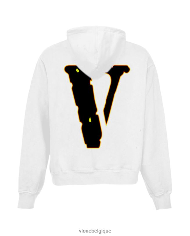 être Vlone Hommes jus wrld légende sweat à capuche blanc 6V4D10 haut