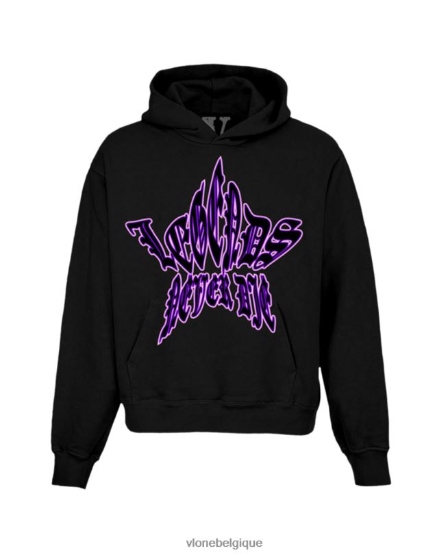 être Vlone Hommes jus wrld légende sweat à capuche noir 6V4D9 haut