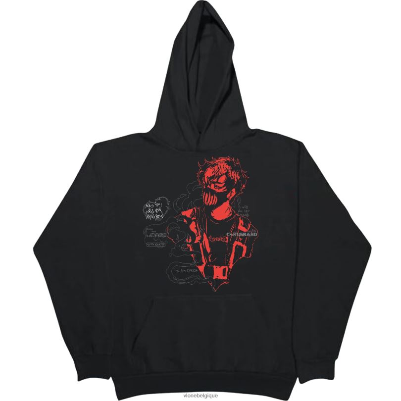 être Vlone Hommes mari cadavre tu me manques ! pull à capuche noir 6V4D92 haut