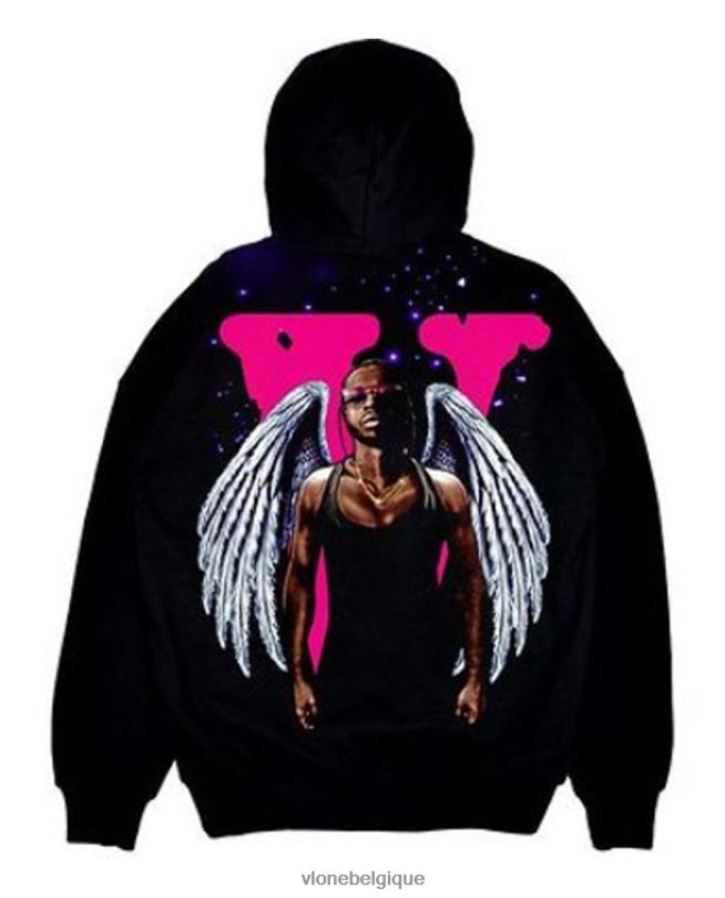 être Vlone Hommes pop smoke king of ny sweat à capuche noir 6V4D39 haut
