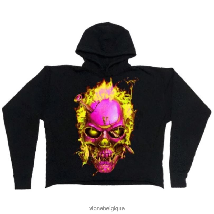 être Vlone Hommes pop up violet Houston Texas sweat à capuche noir 6V4D91 haut