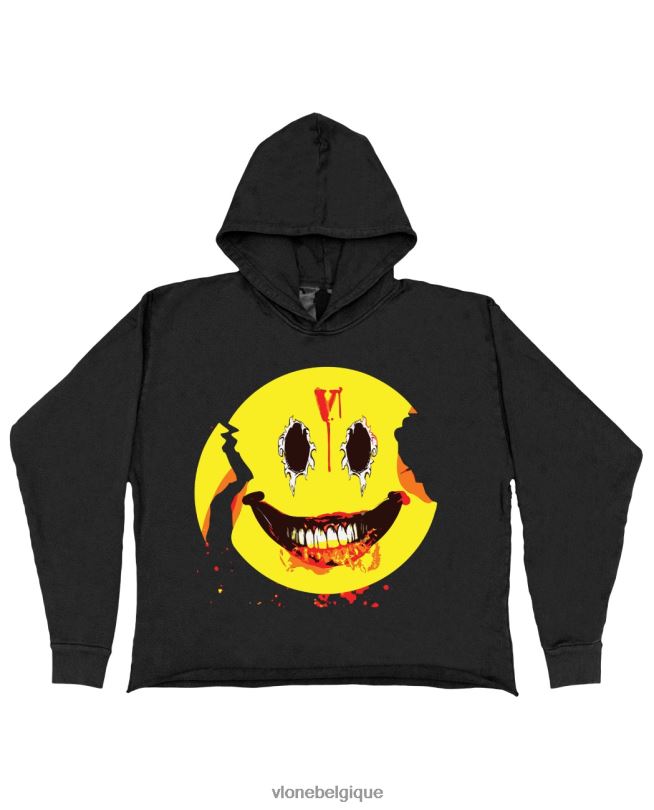 être Vlone Hommes rire maintenant pleurer plus tard sweat à capuche noir 6V4D37 haut
