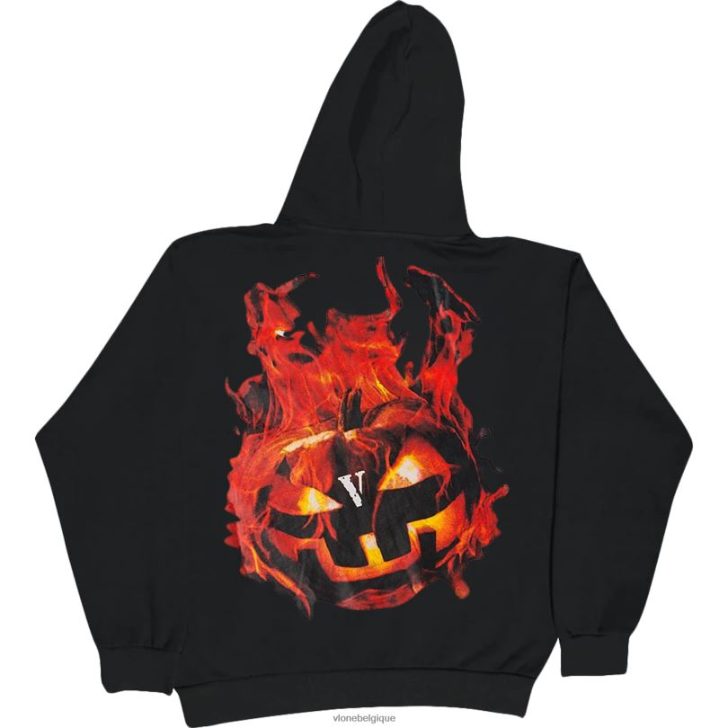 être Vlone Hommes sweat à capuche citrouille flamboyante halloween blanc 6V4D41 haut