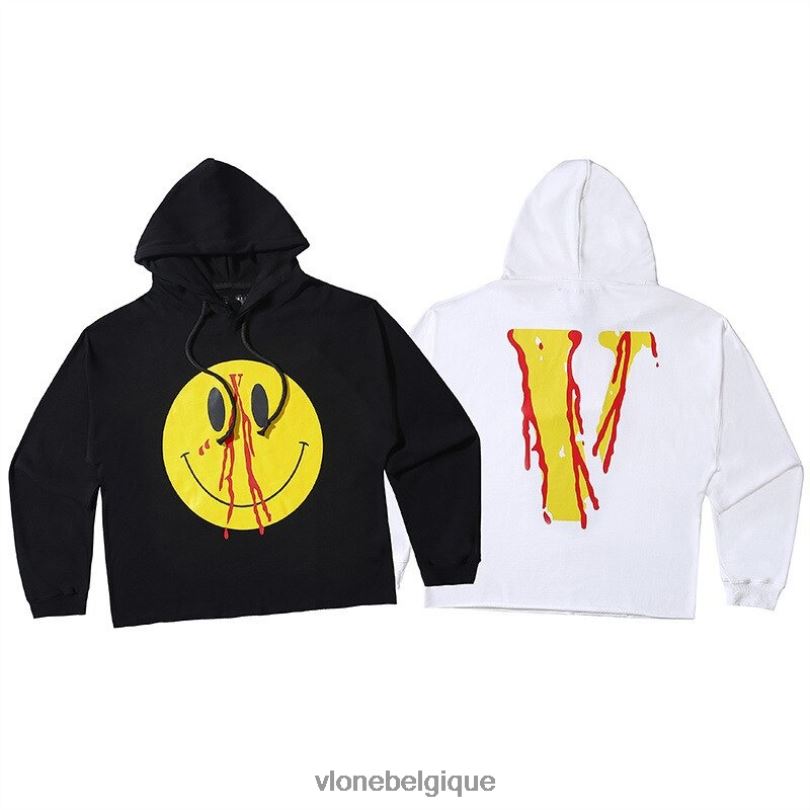 être Vlone Hommes sweat à capuche en coton avec visage souriant 6V4D71 haut