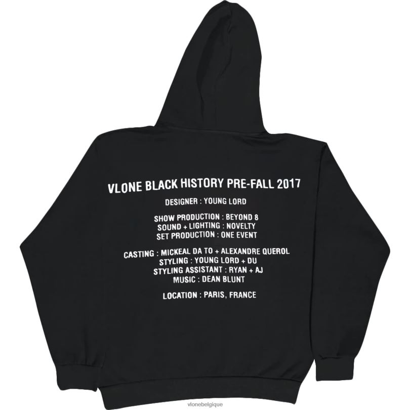 être Vlone Hommes sweat à capuche histoire des noirs noir 6V4D42 haut