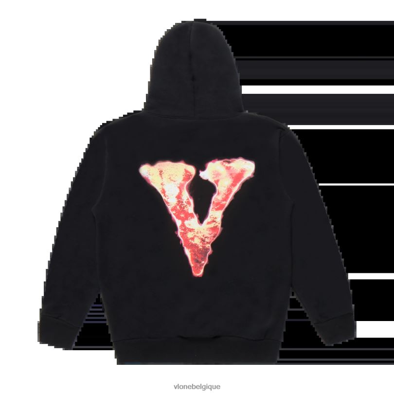 être Vlone Hommes sweat à capuche juice wrld burn noir 6V4D7 haut