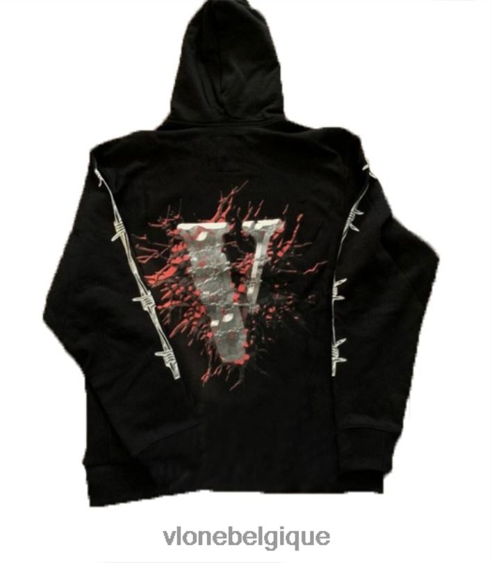 être Vlone Hommes sweat à capuche noir éclaboussures de juice wrld 6V4D13 haut