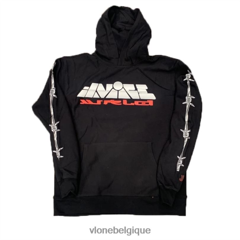 être Vlone Hommes sweat à capuche noir éclaboussures de juice wrld 6V4D13 haut
