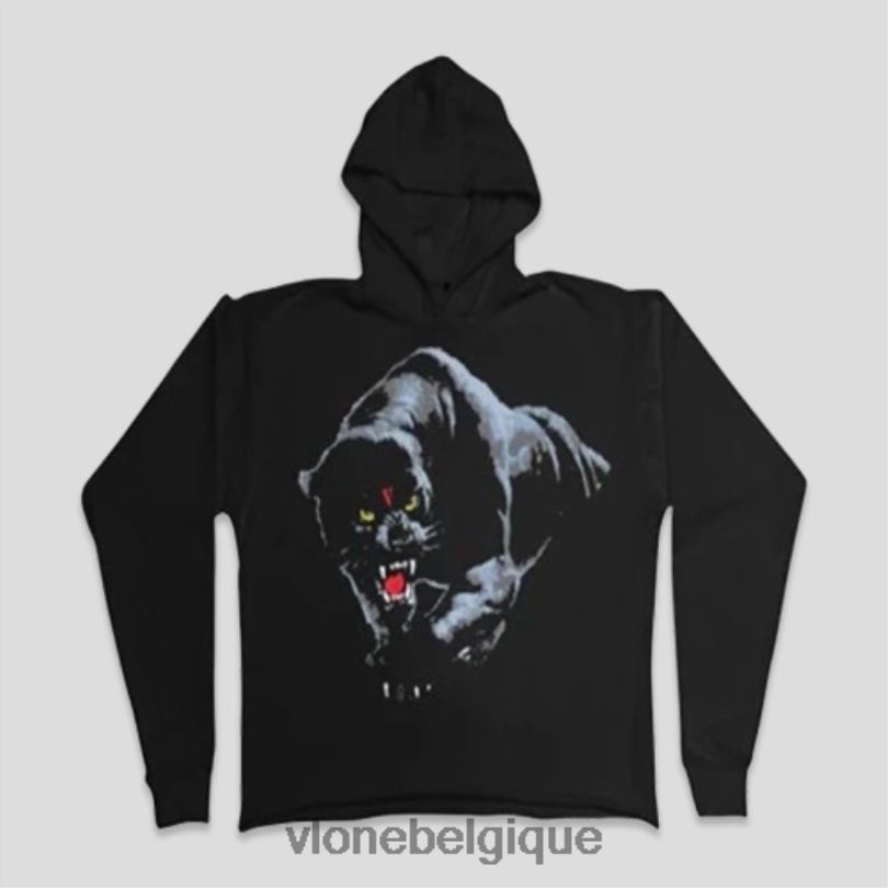 être Vlone Hommes sweat à capuche panthère noire 6V4D93 haut
