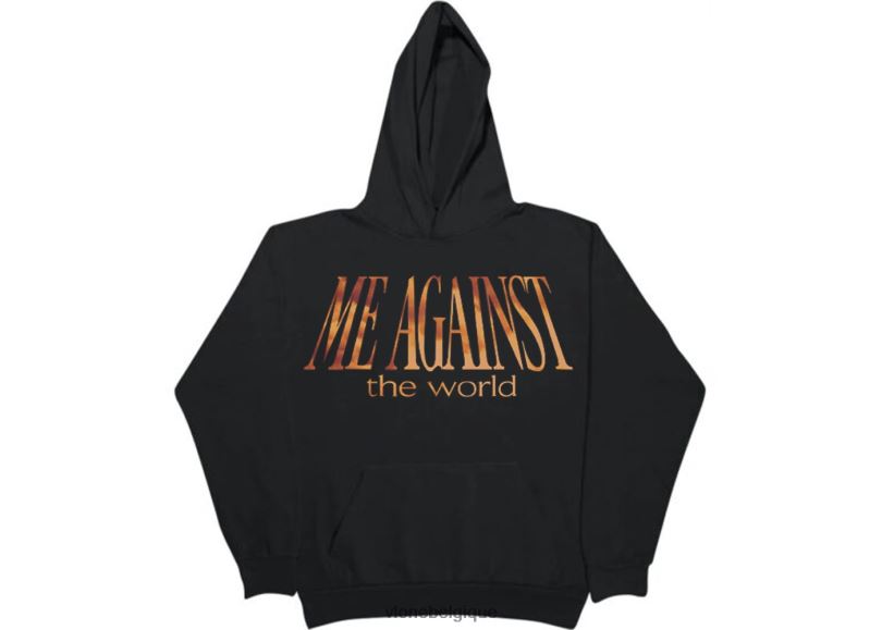 être Vlone Hommes tupac moi contre le monde sweat à capuche noir 6V4D53 haut