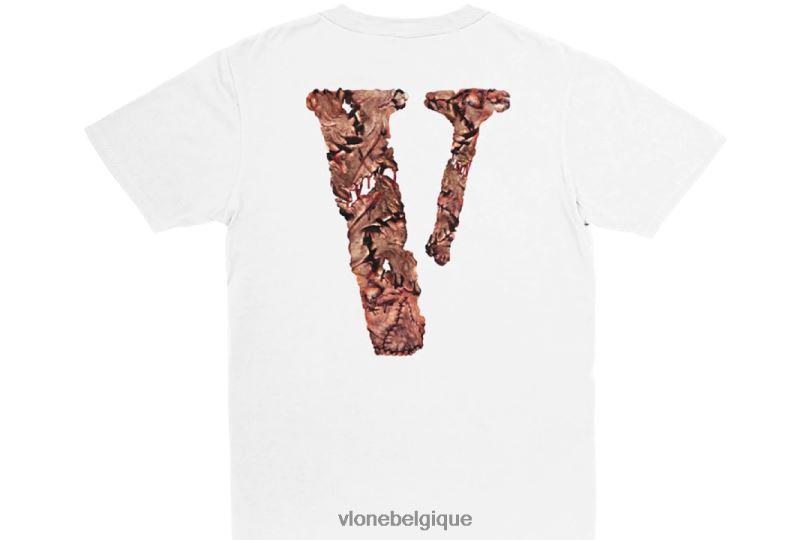 être Vlone Hommes Kodak t-shirt blanc zombie noir 6V4D205 haut