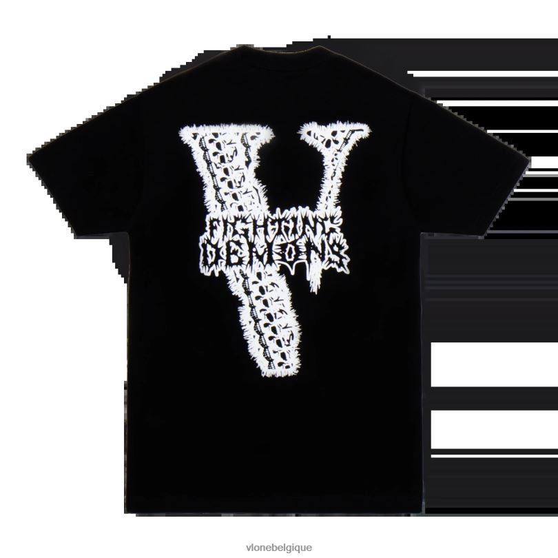 être Vlone Hommes T-shirt Juice Wrld Bones noir 6V4D117 haut