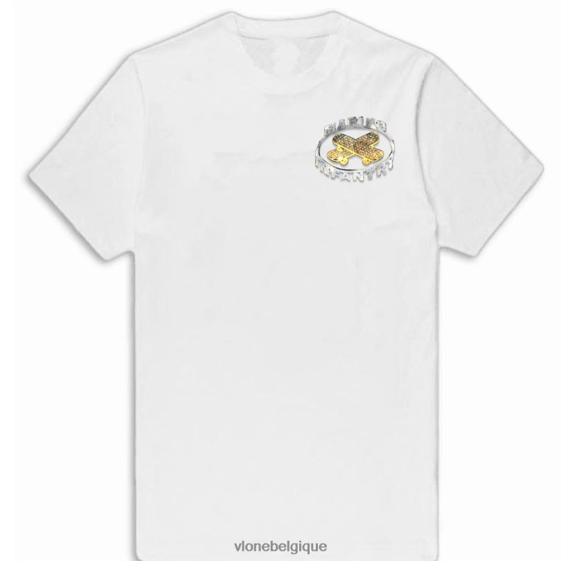 être Vlone Hommes T-shirt blanc diamant d'infanterie marino 6V4D196 haut