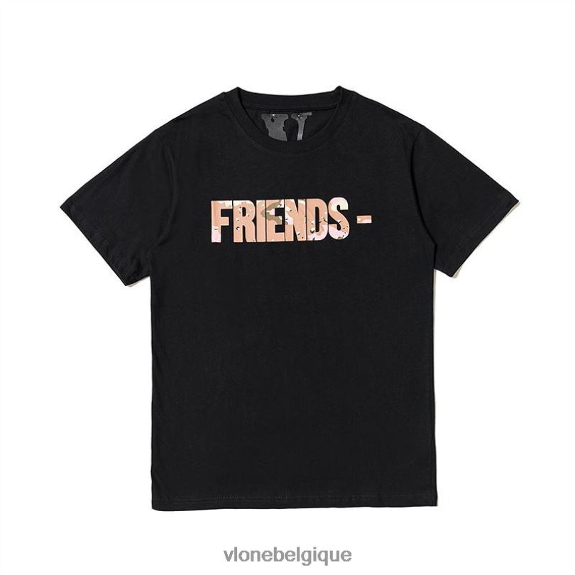 être Vlone Hommes T-shirt noir exclusif Friends Desert Camo 6V4D256 haut