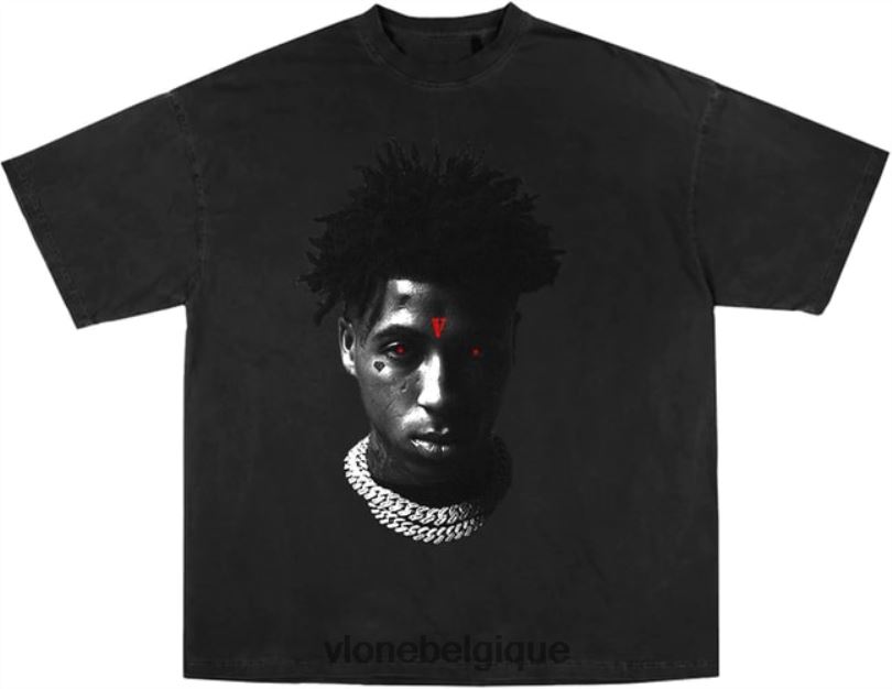 être Vlone Hommes T-shirt noir pour enfant de Youngboy NBA Reaper 6V4D238 haut