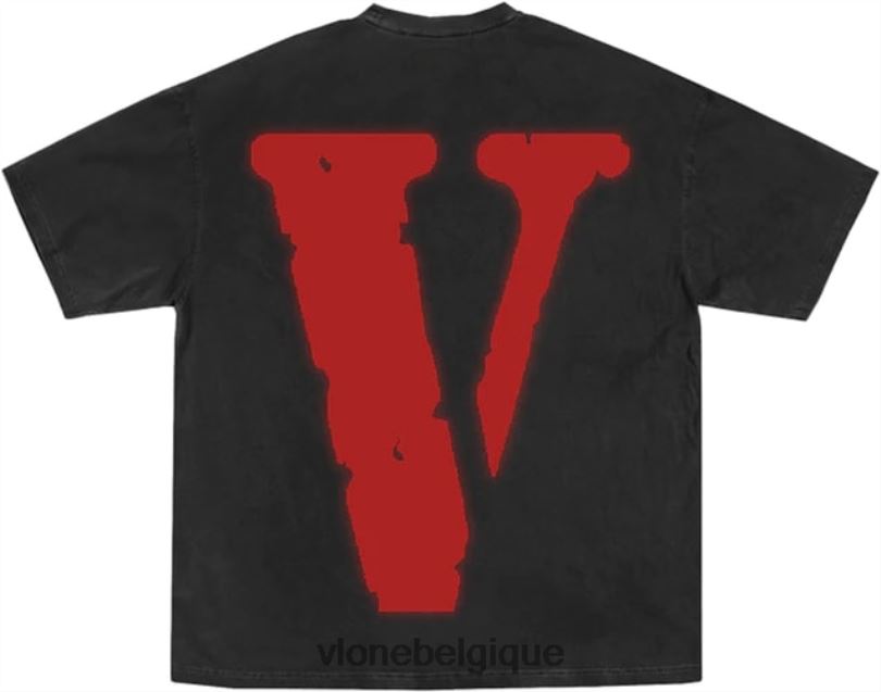 être Vlone Hommes T-shirt noir pour enfant de Youngboy NBA Reaper 6V4D238 haut
