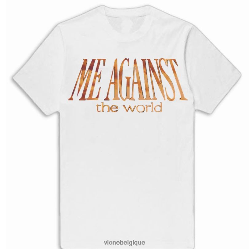 être Vlone Hommes Tupac moi contre le monde t-shirt blanc 6V4D208 haut