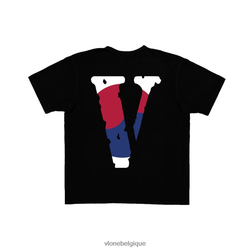 être Vlone Hommes amis kor t shirt noir 6V4D257 haut