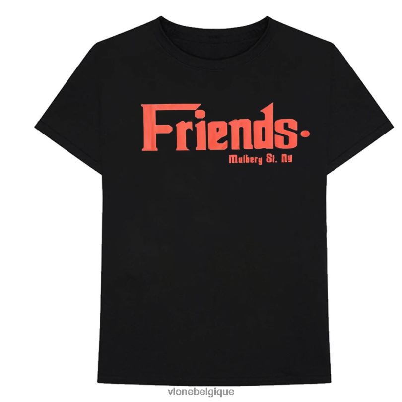 être Vlone Hommes amis parrain mûrier st rouge noir tee 6V4D176 haut
