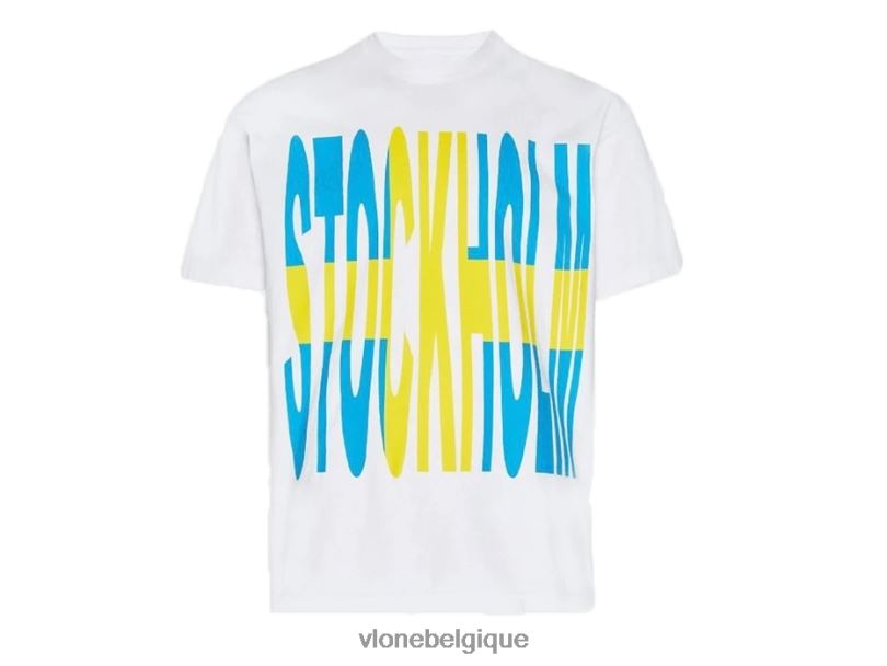 être Vlone Hommes awge a$ap rocky stockholm t-shirt blanc 6V4D216 haut
