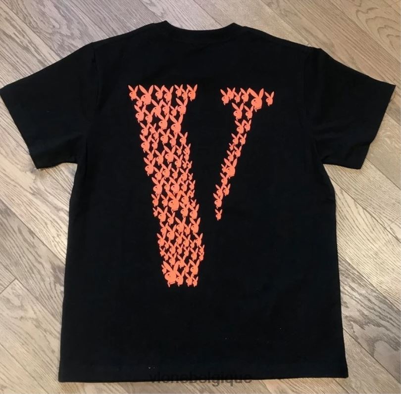 être Vlone Hommes chemise v visage de lapin playboy 6V4D320 haut