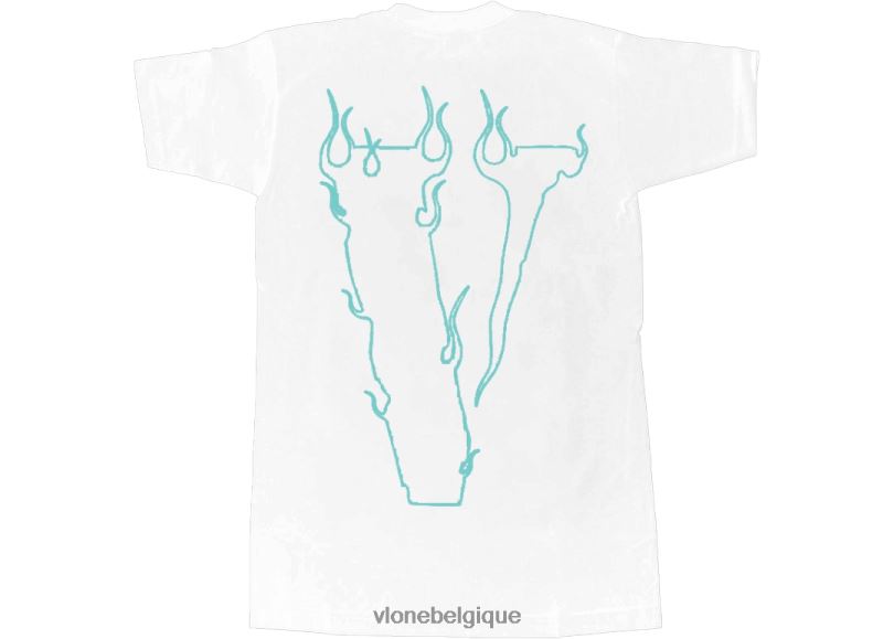 être Vlone Hommes interscope records f&f t-shirt blanc 6V4D199 haut