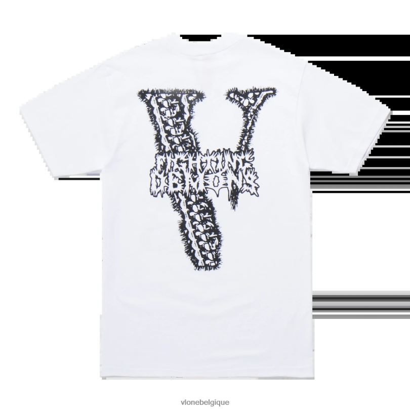 être Vlone Hommes juice wrld bones t-shirt blanc 6V4D123 haut