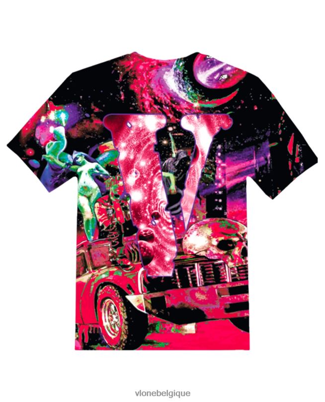 être Vlone Hommes juice wrld galaxy t-shirt noir 6V4D142 haut
