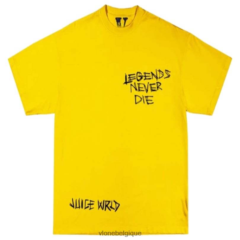 être Vlone Hommes juice wrld inferno tee jaune pour adultes 6V4D150 haut