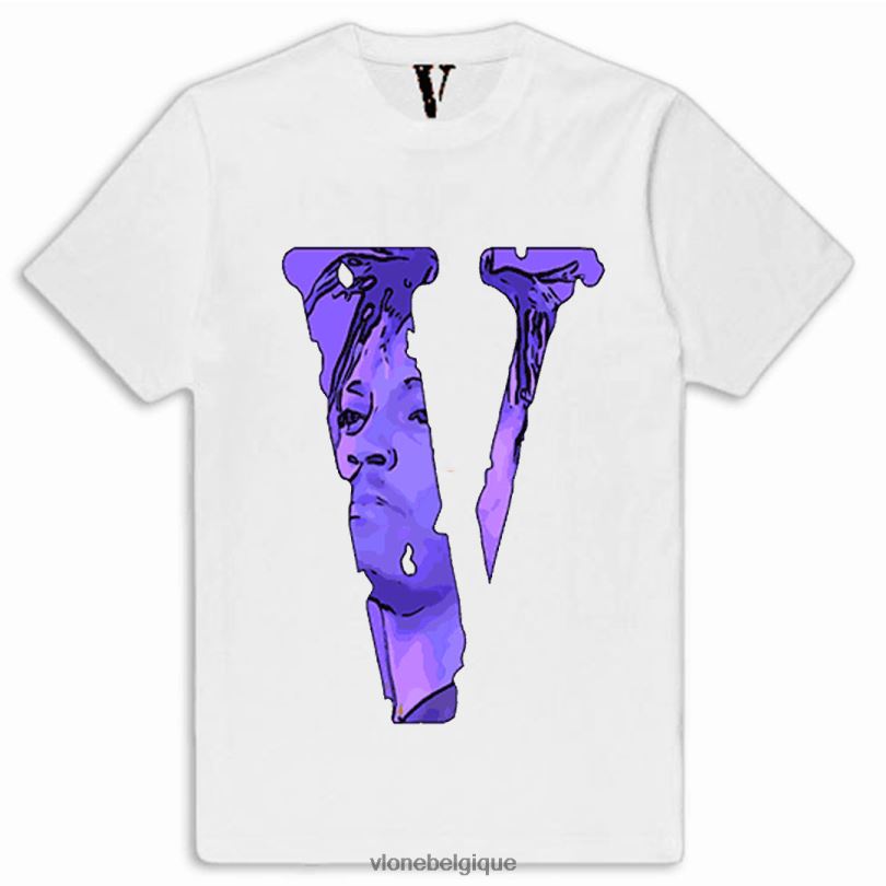 être Vlone Hommes jus de légendes du monde ne meurent jamais t-shirt devant 6V4D145 haut