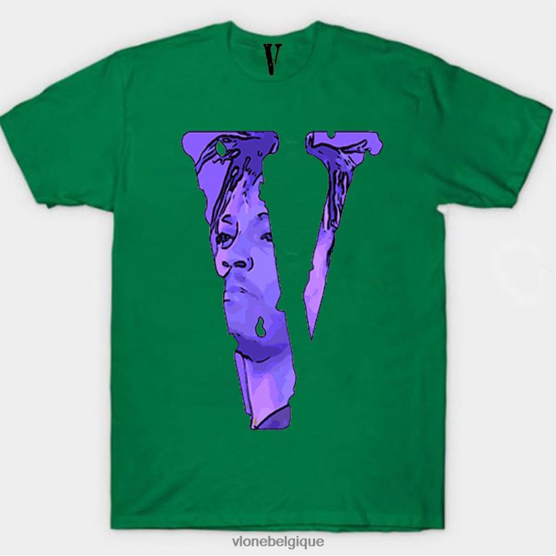 être Vlone Hommes jus de légendes du monde ne meurent jamais t-shirt devant 6V4D145 haut