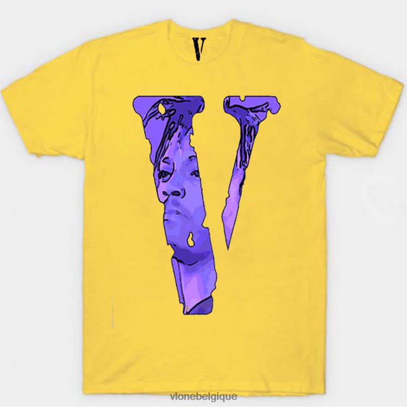 être Vlone Hommes jus de légendes du monde ne meurent jamais t-shirt devant 6V4D145 haut