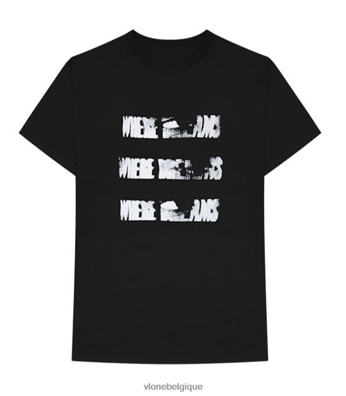 être Vlone Hommes le week-end xo visions t-shirt noir 6V4D161 haut