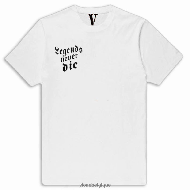 être Vlone Hommes les légendes du monde des jus ne meurent jamais t-shirt 6V4D146 haut