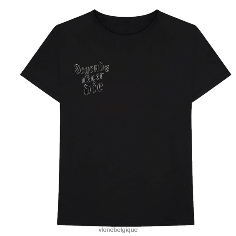 être Vlone Hommes les légendes du monde des jus ne meurent jamais t-shirt 6V4D146 haut