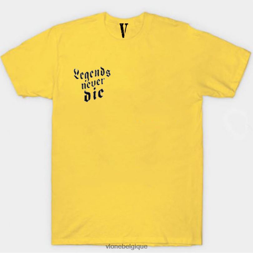 être Vlone Hommes les légendes du monde des jus ne meurent jamais t-shirt 6V4D146 haut