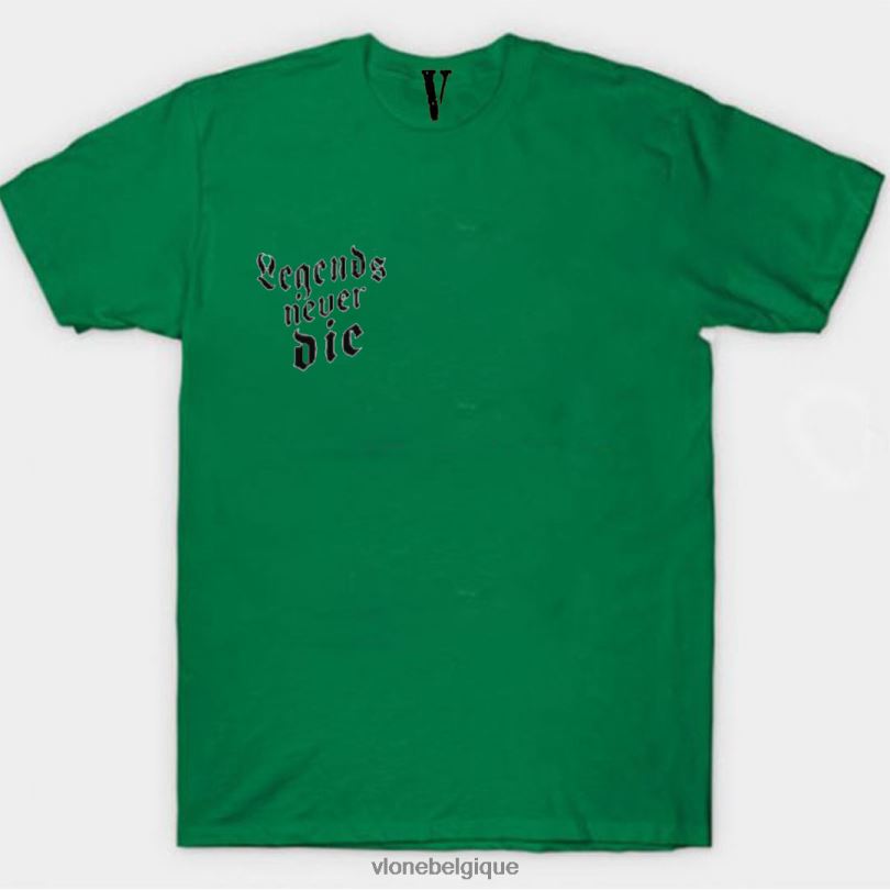 être Vlone Hommes les légendes du monde des jus ne meurent jamais t-shirt 6V4D146 haut