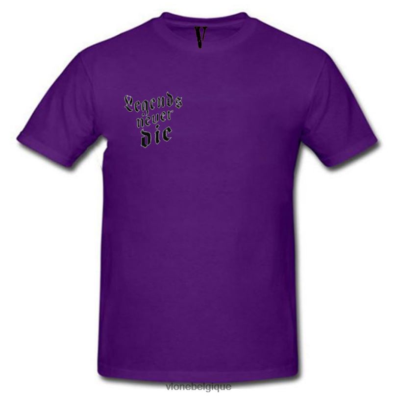 être Vlone Hommes les légendes du monde des jus ne meurent jamais t-shirt 6V4D146 haut