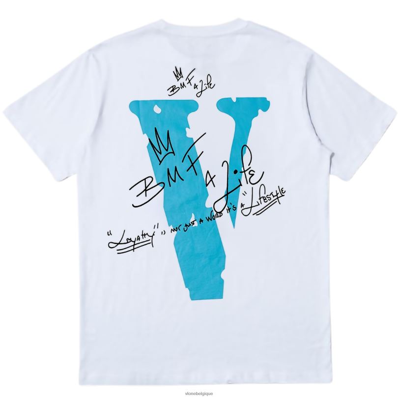 être Vlone Hommes mort b4 déshonneur t shirt blanc 6V4D204 haut