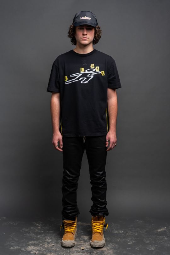 être Vlone Hommes ne vous corps pas t-shirt noir 6V4D105 haut