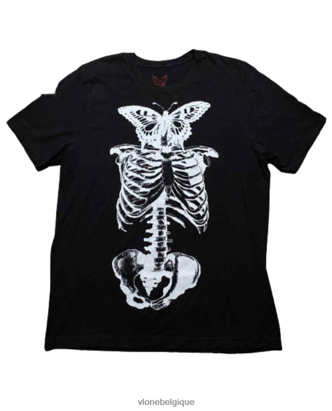 être Vlone Hommes playboi carti t-shirt squelette papillon noir 6V4D166 haut